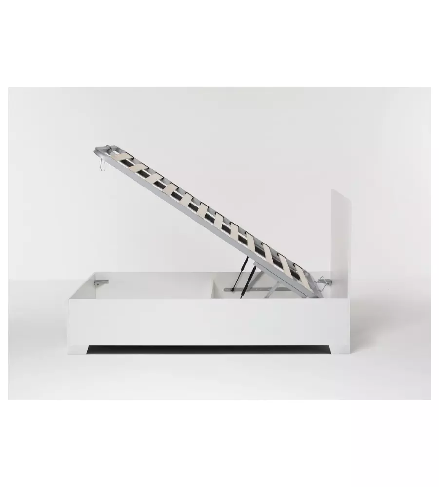 LETTO PIAZZA E MEZZA CONTENITORE CON PIEDINI "HI BOX" BIANCO 120X190 CM